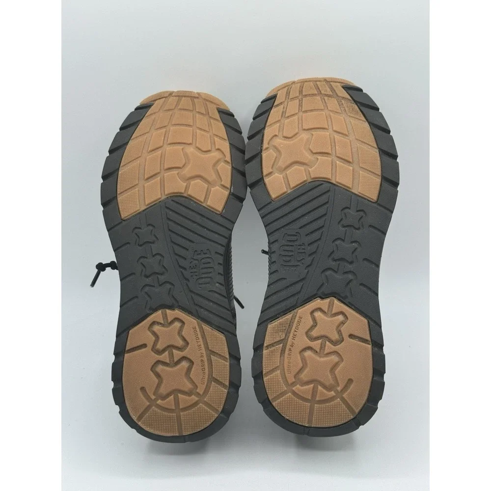 HEY DUDE Sirocco Neutrals Black Night Slip-On Sneaker Shoe Sz M8 Pre-owned